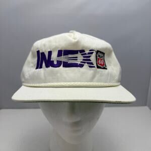 Vtg Injex Phillips 66 White Rope Hat Green Underbrim Leather Strapback